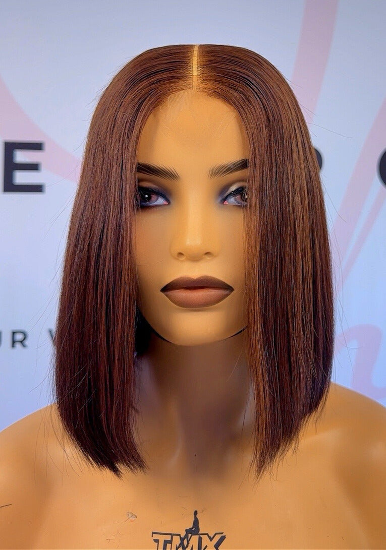 10 Inch Destiny Glam 2x6 Closure Burgundy/ Natural Black / Brown Tip