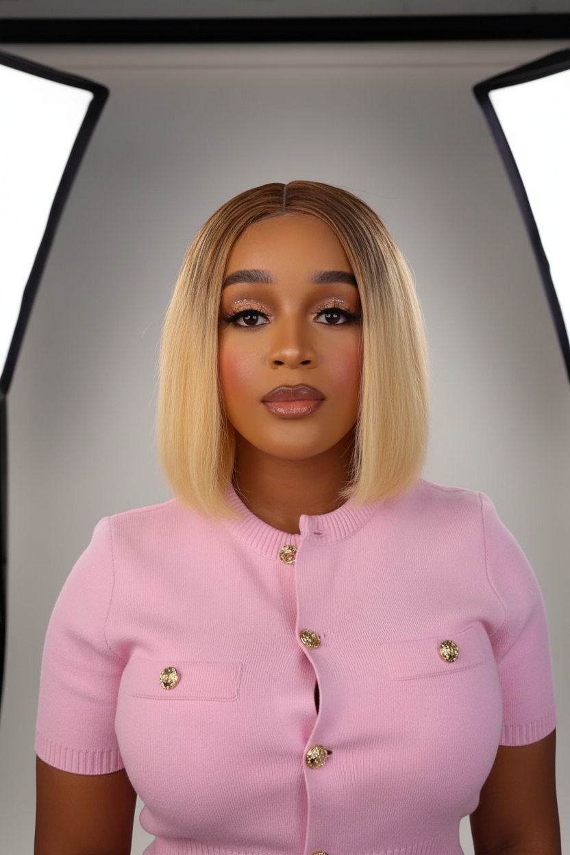 Blonde Fiery 8 inch Bob Wig 2x6 HD Lace