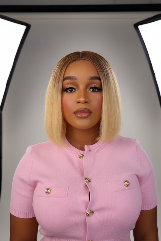 Blonde Fiery 8 inch Bob Wig 2x6 HD Lace