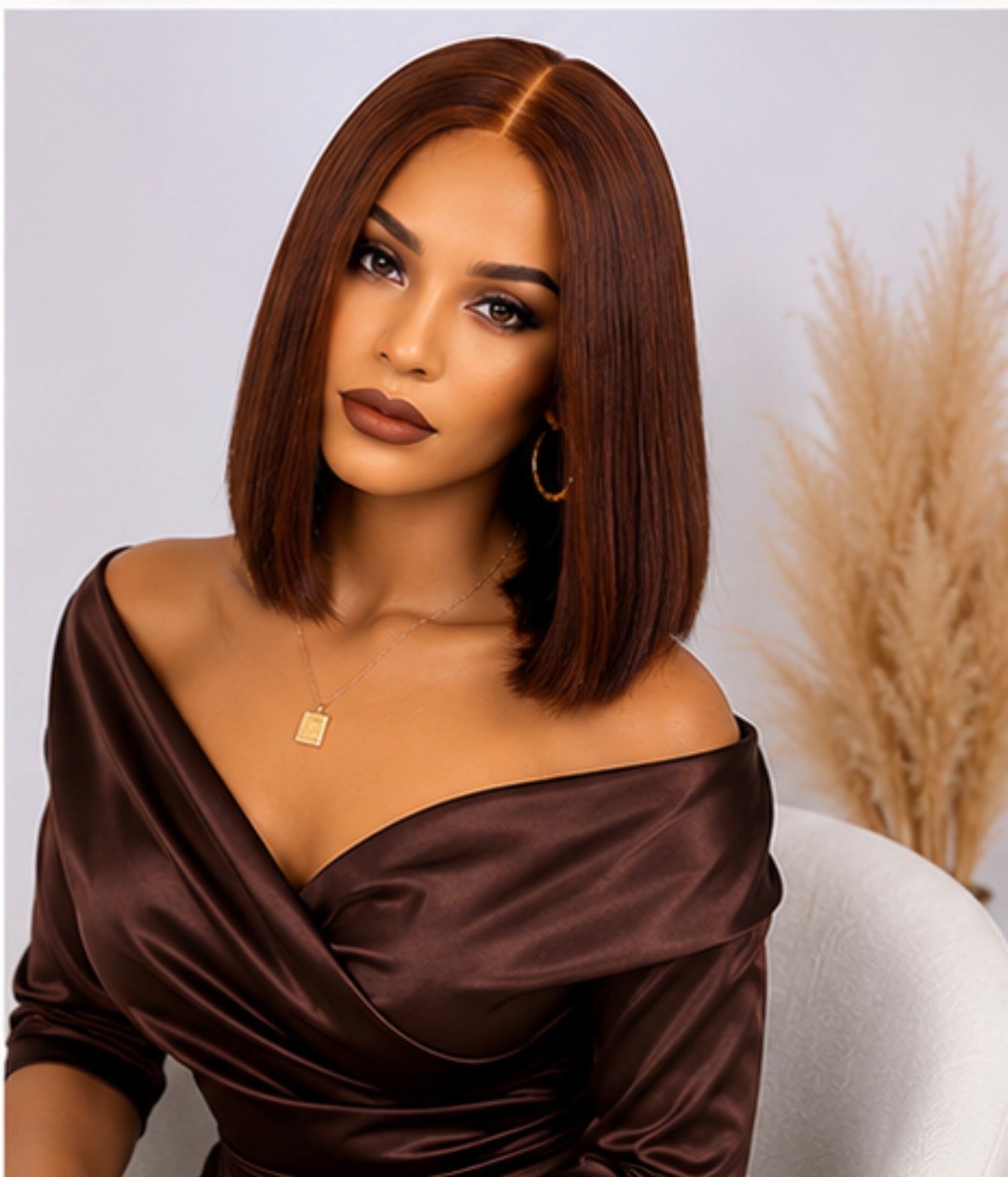 Warm Chocolate Brown 10 inch 2x6 HD Lace