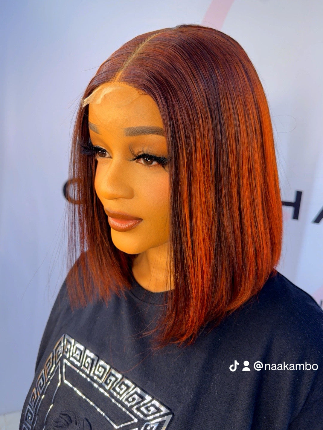 Piano Orange 10 inch Bob Wig