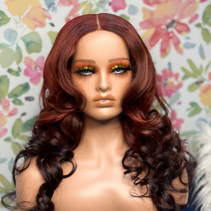 Fiery Auburn Ombre Curl Wig