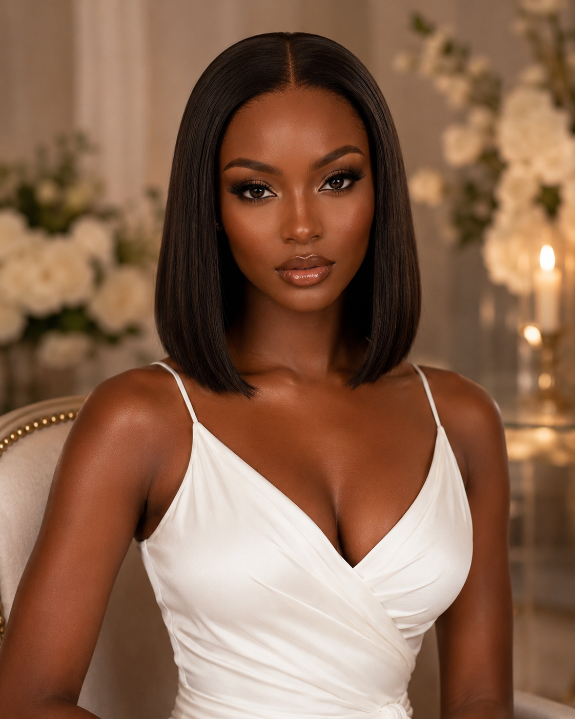 Midnight Luxe Bob™ — 5x5 8” Natural Black Bob Wig
