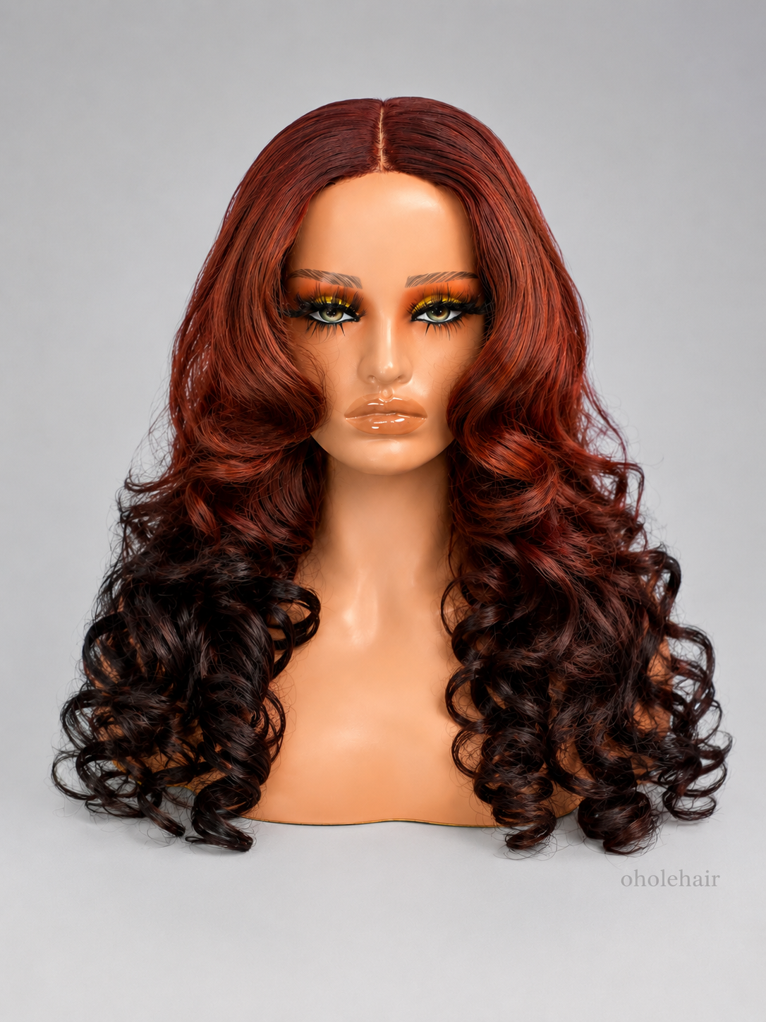 Fiery Auburn Ombre Curl Wig 28 inch