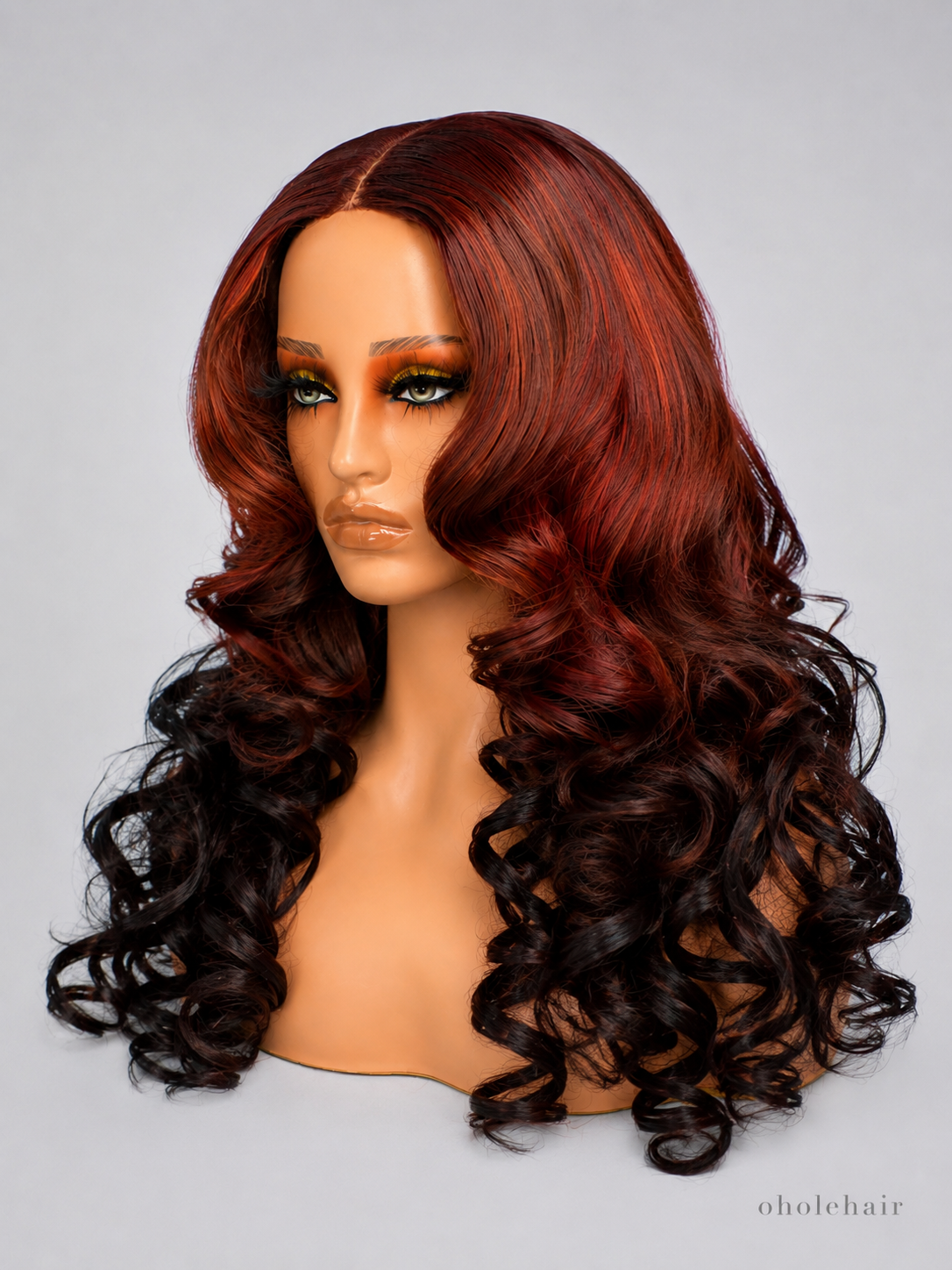 Fiery Auburn Ombre Curl Wig 28 inch