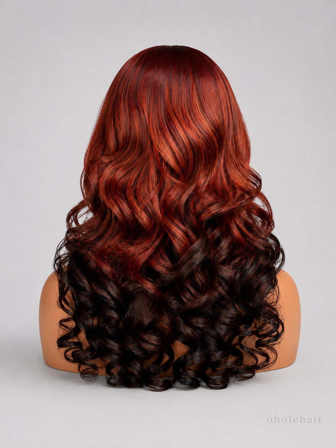 Fiery Auburn Ombre Curl Wig 28 inch
