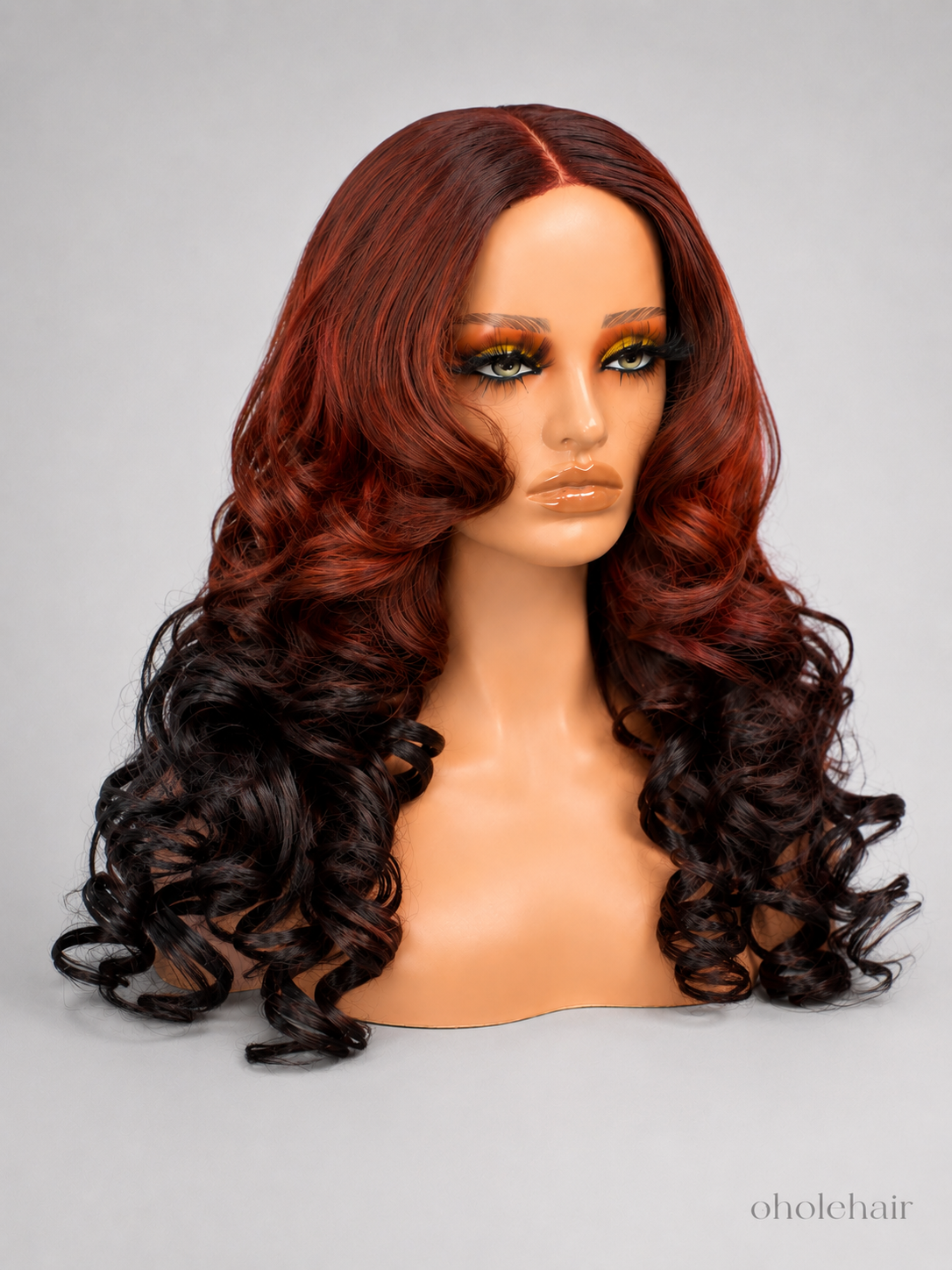 Fiery Auburn Ombre Curl Wig 28 inch